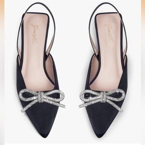 Brand New * Slingback rhinestone Bow- 2 inch heels
